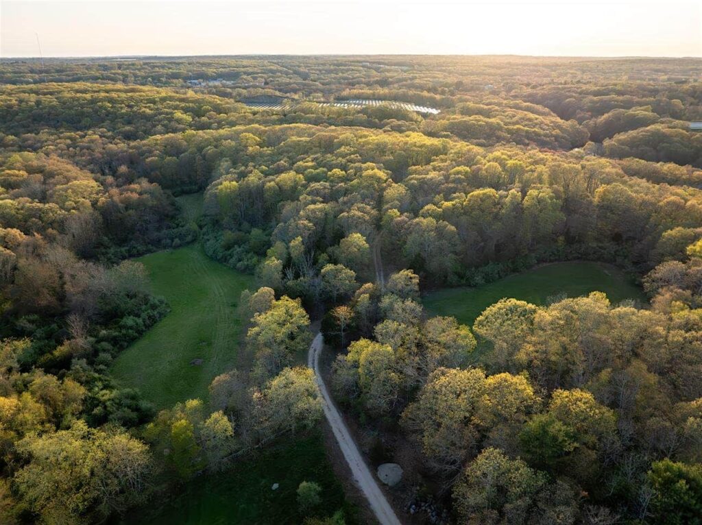Drone aerial photo of Champlin Farm Preserve